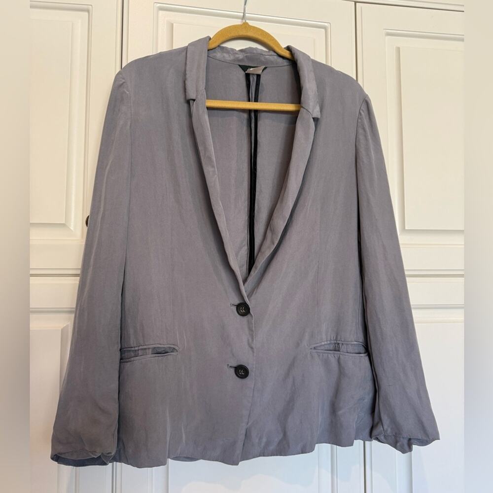 J. Crew Women's Silk Blazer Size 4 Gray Lightweight Comfy Work Casual Fall